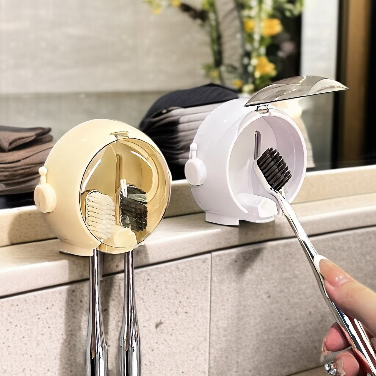 패션 벽걸이 칫솔걸이 욕실 수납선반 이미지