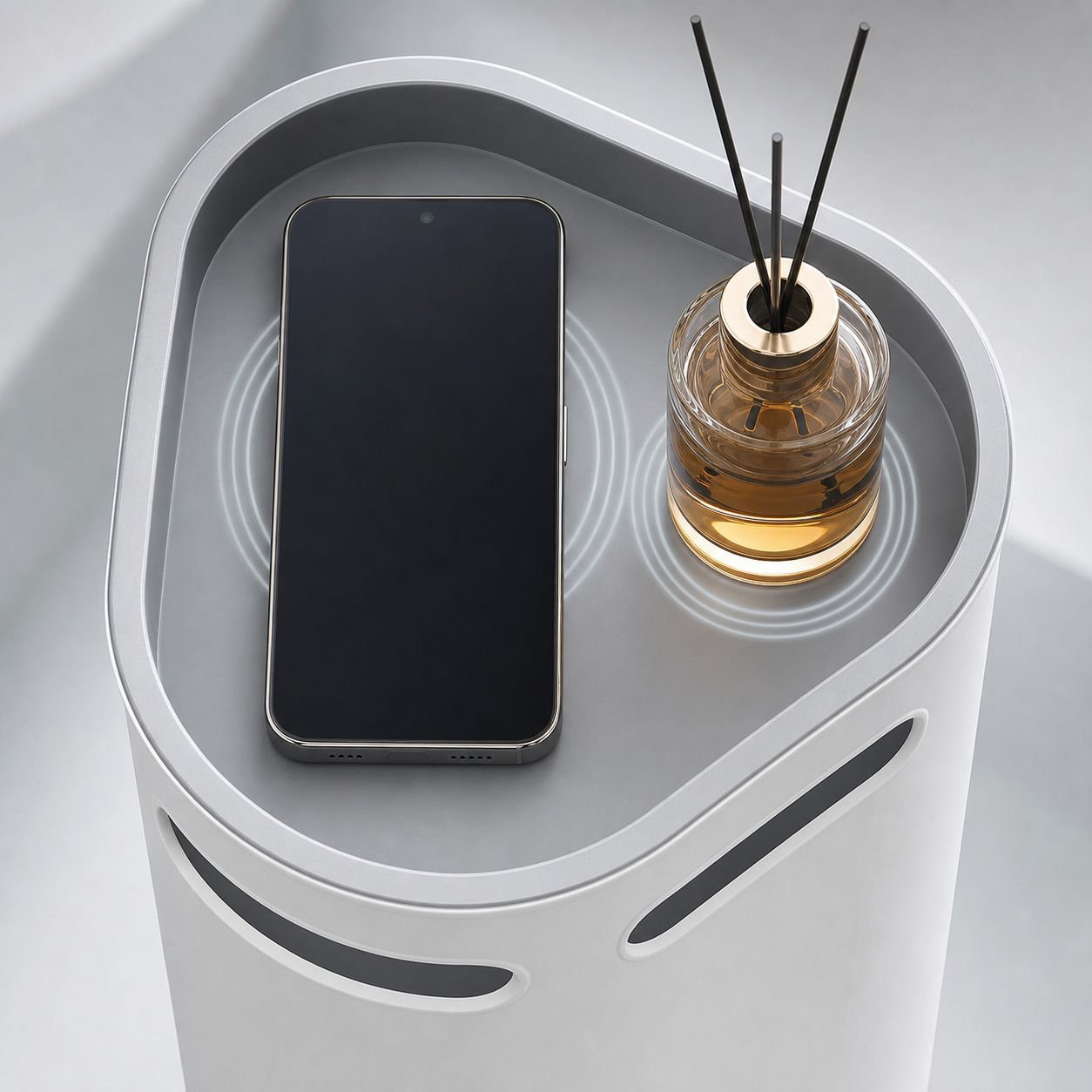 Press-Lid Trash Can for Bathroom and Living Room
