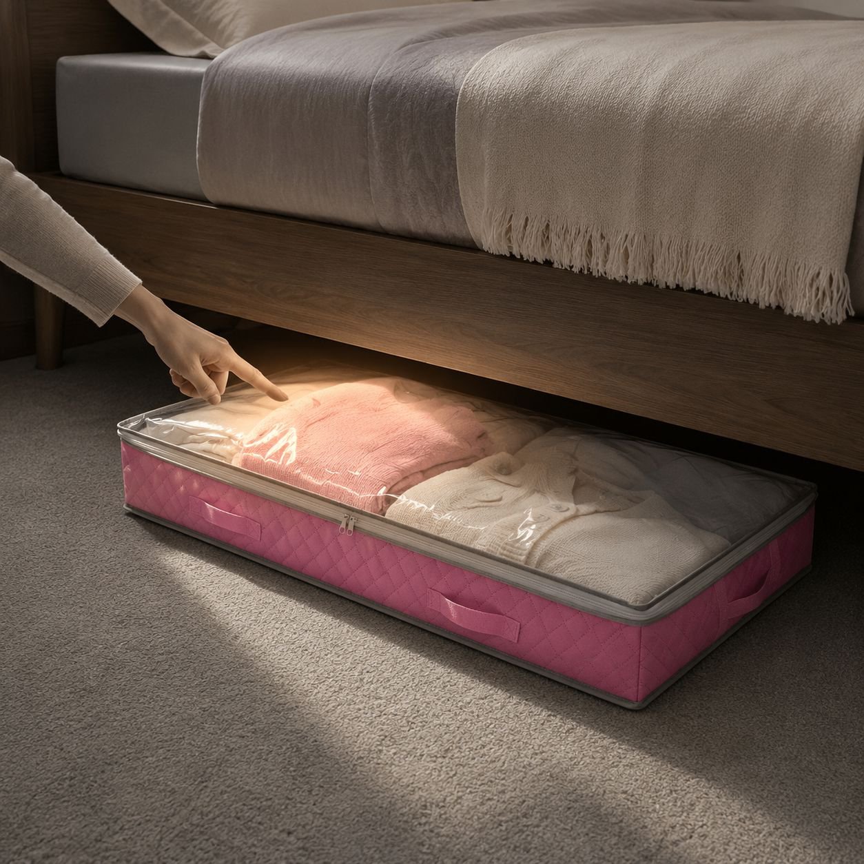 Home organization with non-woven fabric storage box