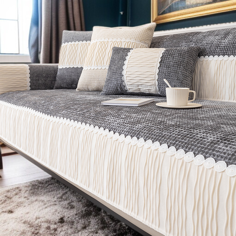 크림 컬러 인테리어용 소파 패드