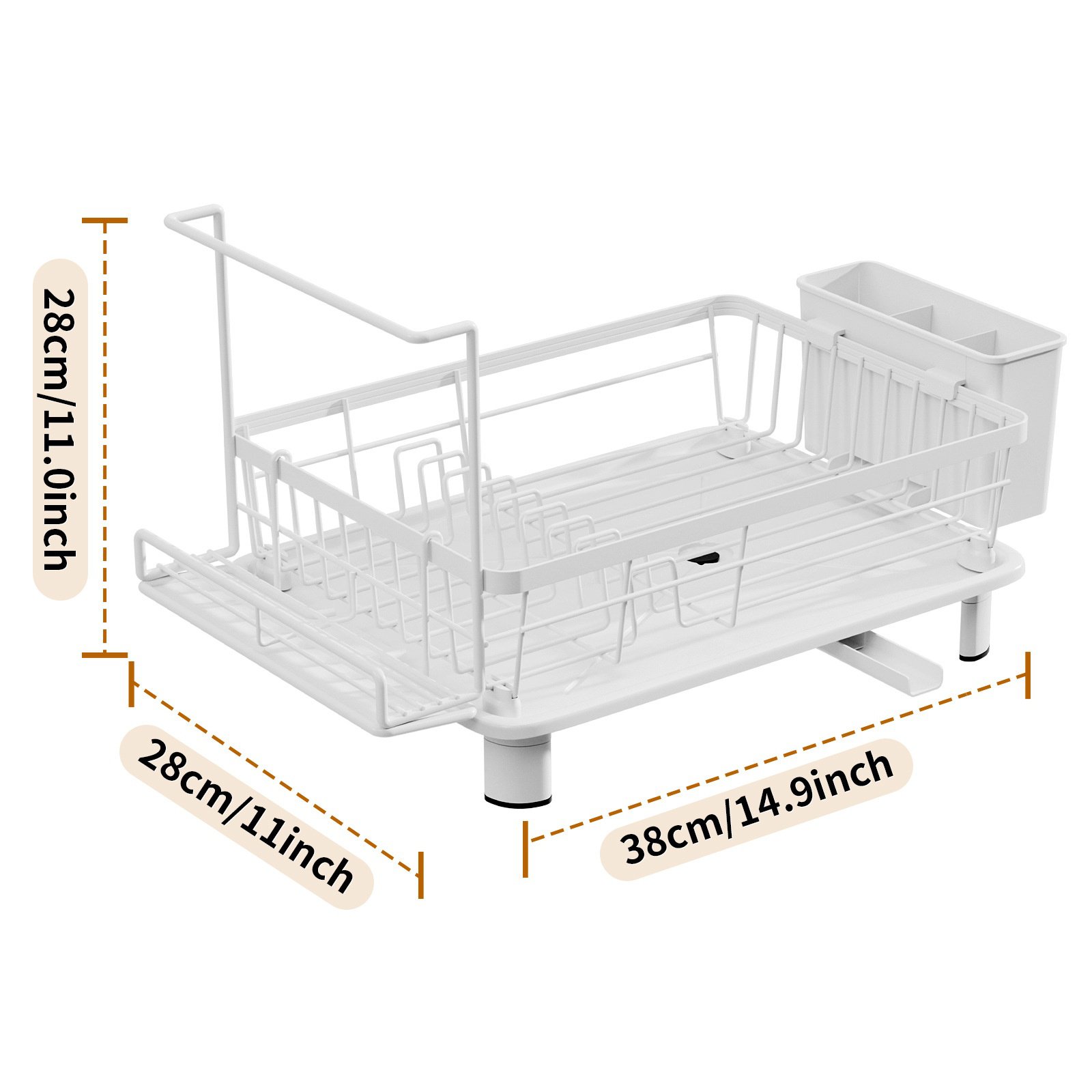 Kompakter Besteckabtropfer und -organizer