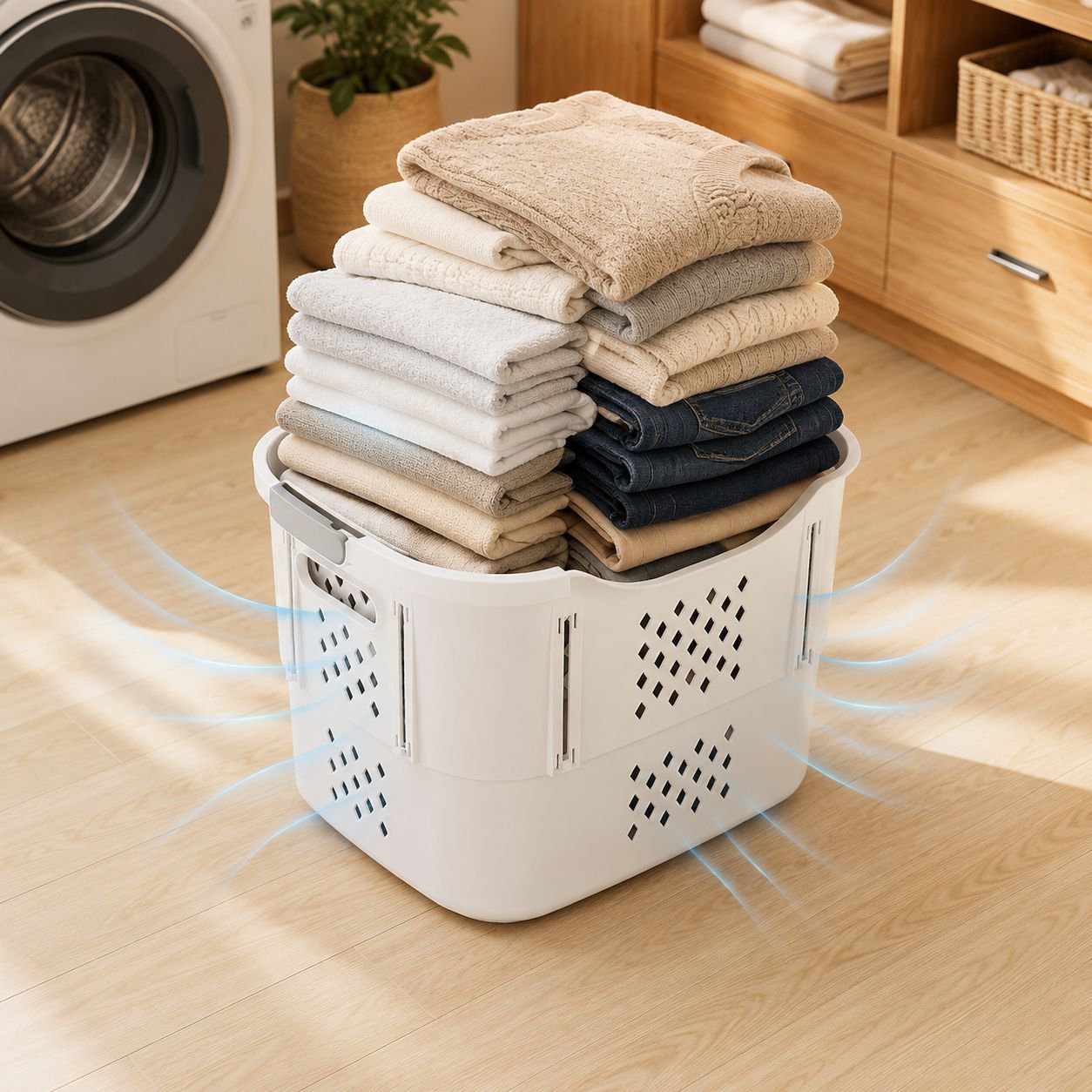 Layered Clothes Organizer Bin in Wardrobe