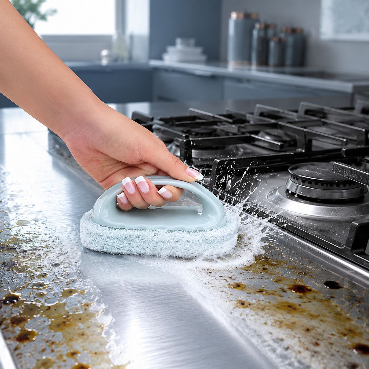 Special Kitchen & Bathroom Sponge Brush Cleaning Tool