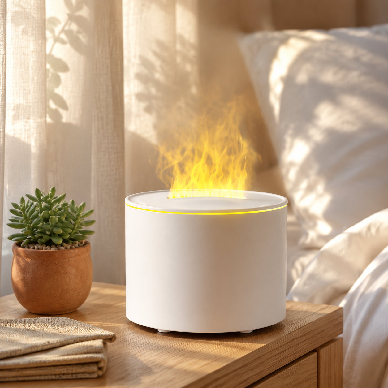 Aroma-Luftbefeuchter mit buntem Flammeneffekt