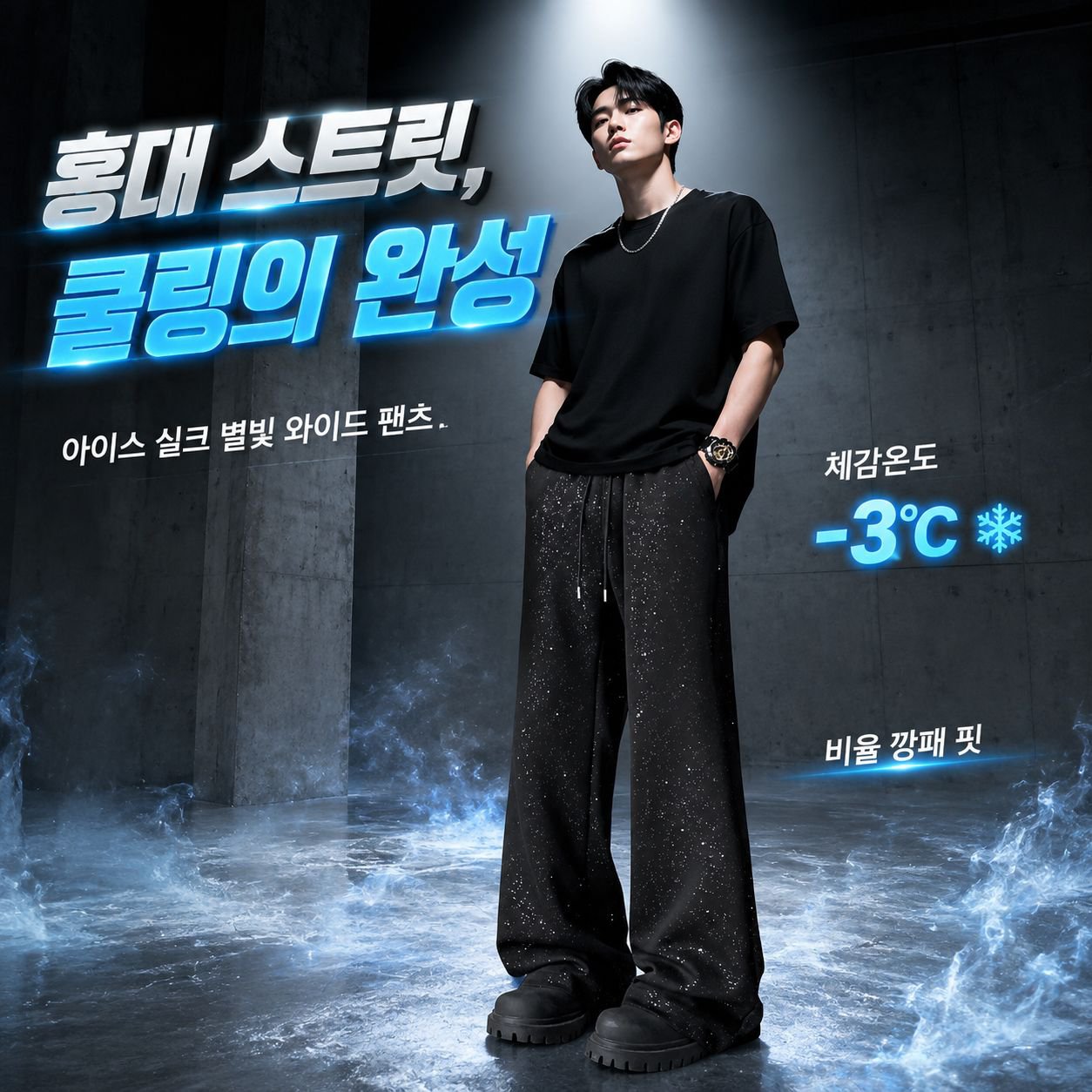 여름용 아이스 실크 남성 얇은 부츠컷 슬랙스, 트렌디한 와이드 스트레이트 팬츠