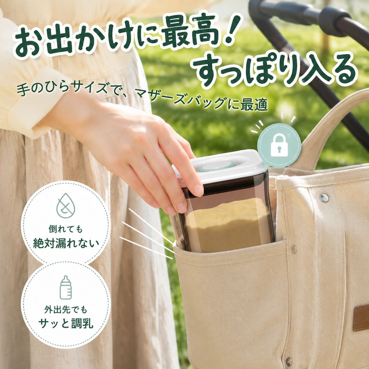 密封防湿粉ミルクケース・米粉ケース 外出用多機能分装容器