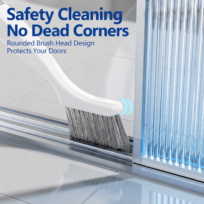 2-in-1 V-shaped brush head for cleaning narrow gaps