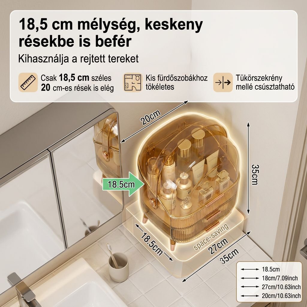 Többfunkciós kozmetikai rendező doboz, könnyen hordozható