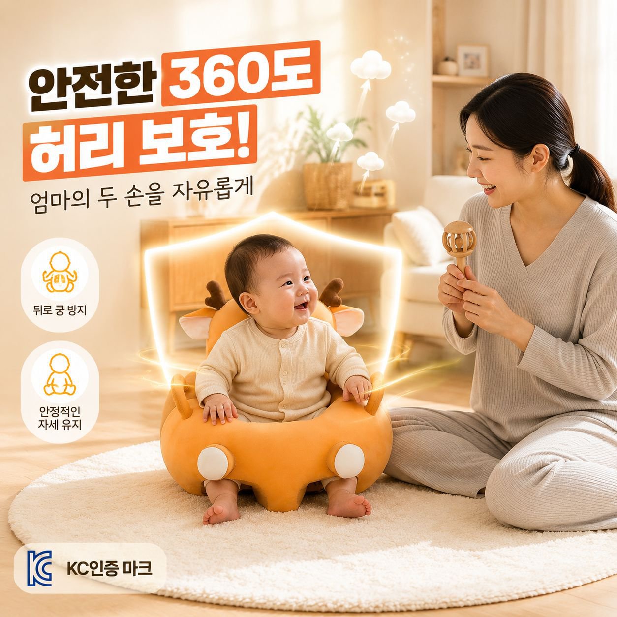캐릭터 뽀글이 유아 식탁의자 아기 소파