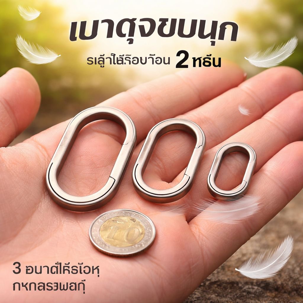 พวงกุญแจวงแหวนไทเทเนียมอัลลอยด์ขนาดเล็ก อะไหล่ฮาร์ดแวร์สำหรับกระเป๋าและเสื้อผ้า