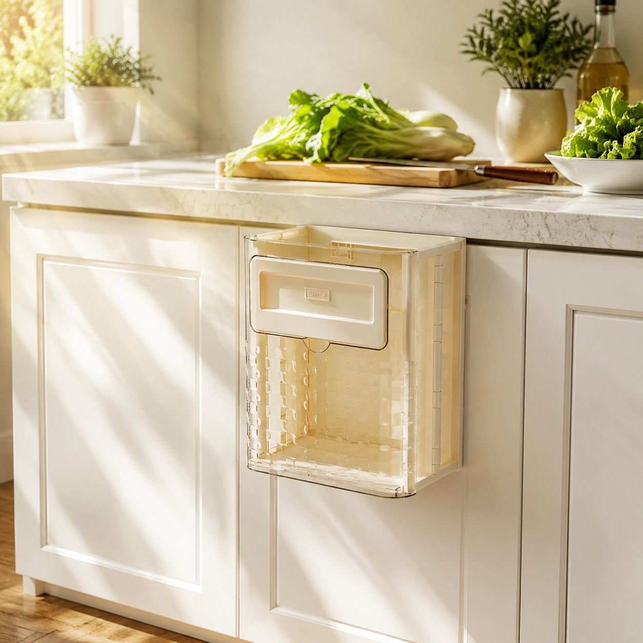 High-value household kitchen folding trash can household punch-free hanging trash can cabinet door h