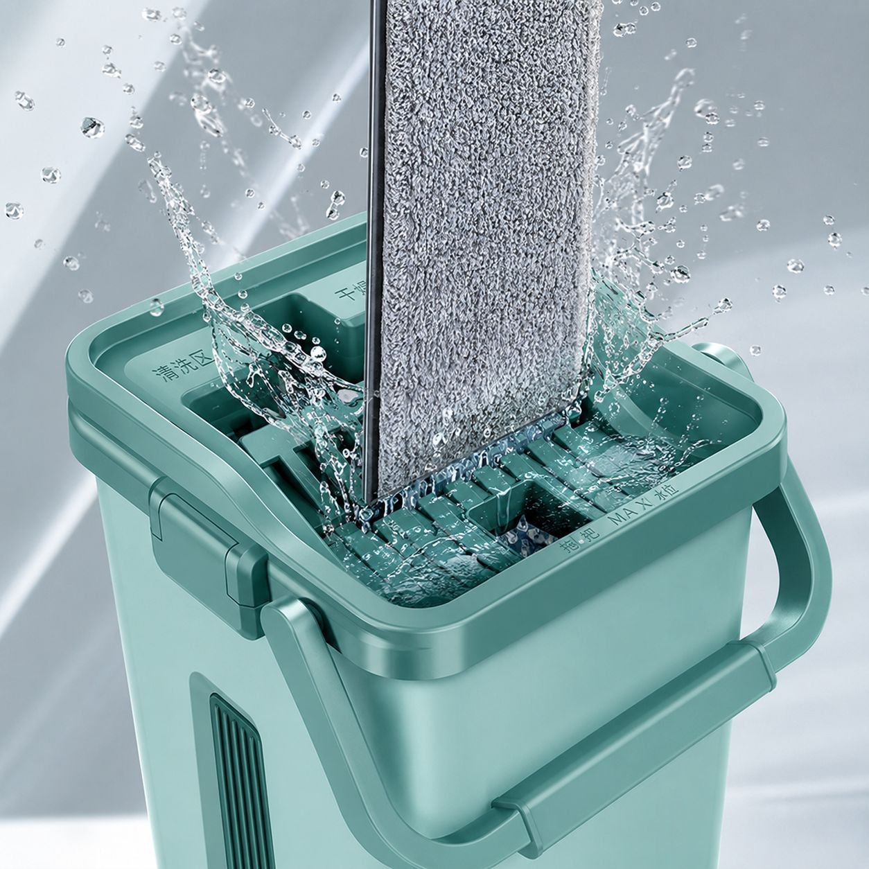 Handsfree Mop Bucket with Self-Wringing System