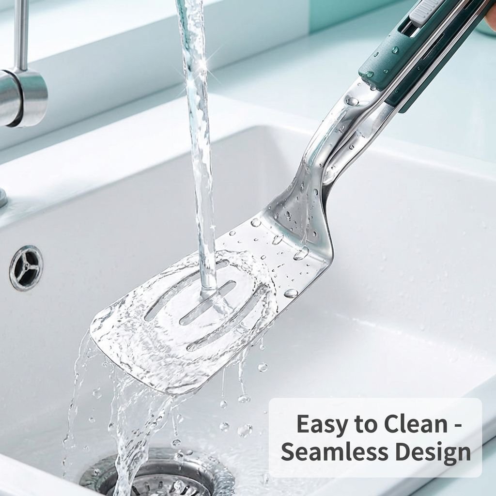 Stainless steel multi-functional food tongs for frying fish