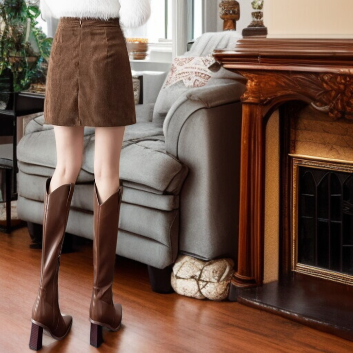 빈티지 하이웨스트 날씬해 보이는 코듀로이 스커트 A라인 스커트