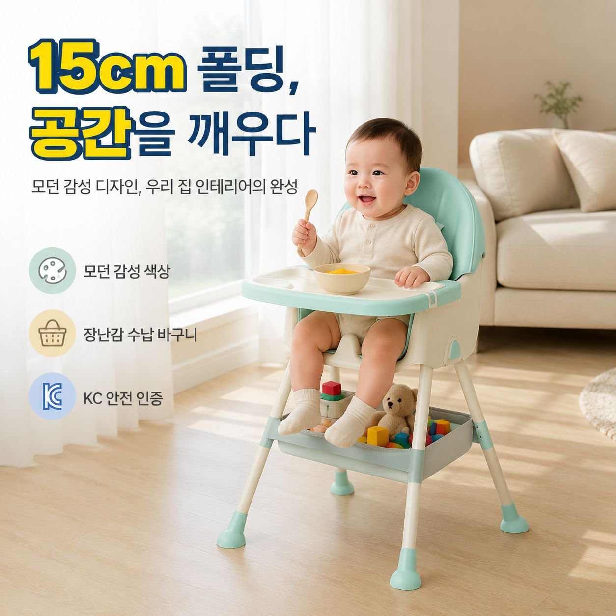 분리 세척 가능한 식판 유아의자, 이유식 아기에게 적합