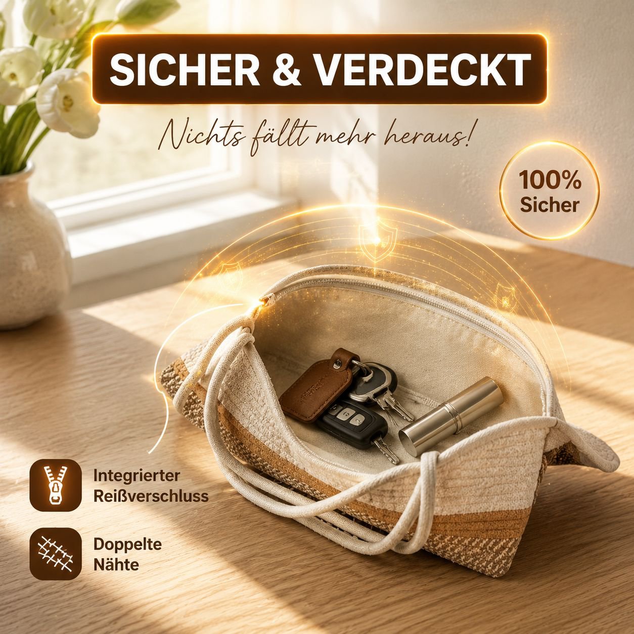Modische Damen-Schultertasche, handgewebt, große Kapazität