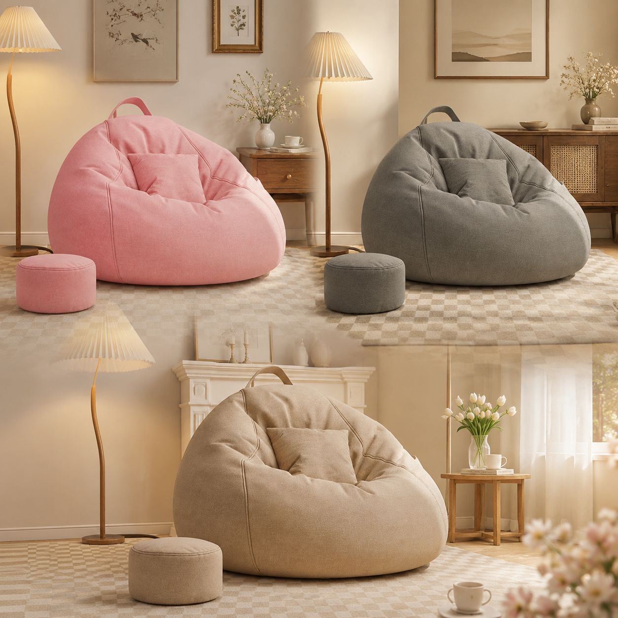 Multifunctional Lazy Sofa Chair, Small Sleeping Recliner for Balcony Bedroom Tatami
