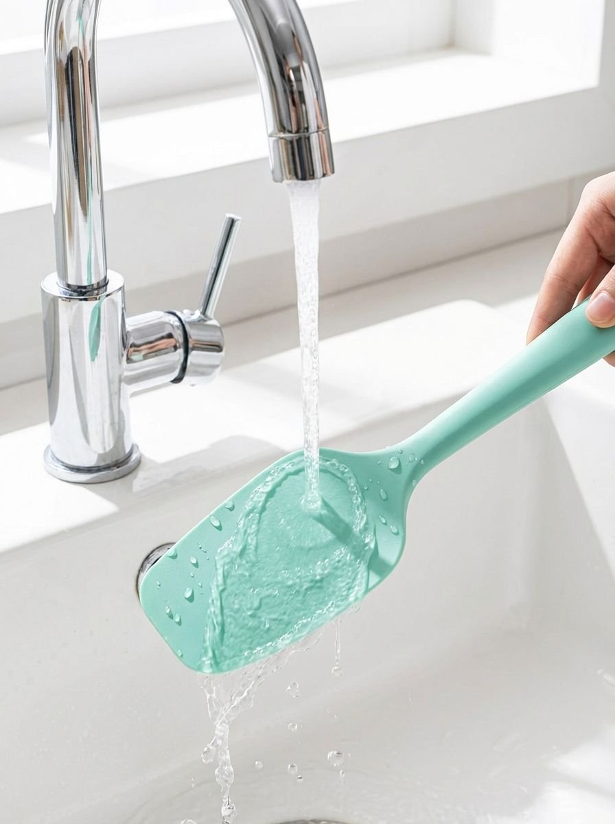 Durable silicone knife and utensils on countertop