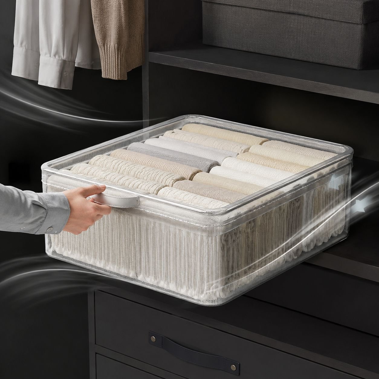 Transparent Layered Clothing Storage Box
