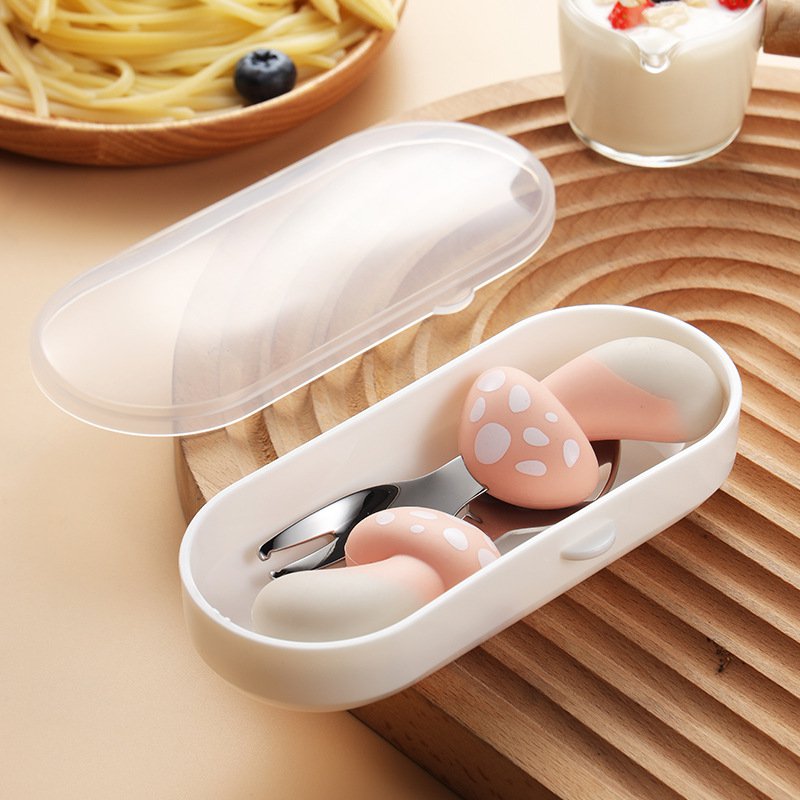 寶寶餵養勺叉組合草莓圖案