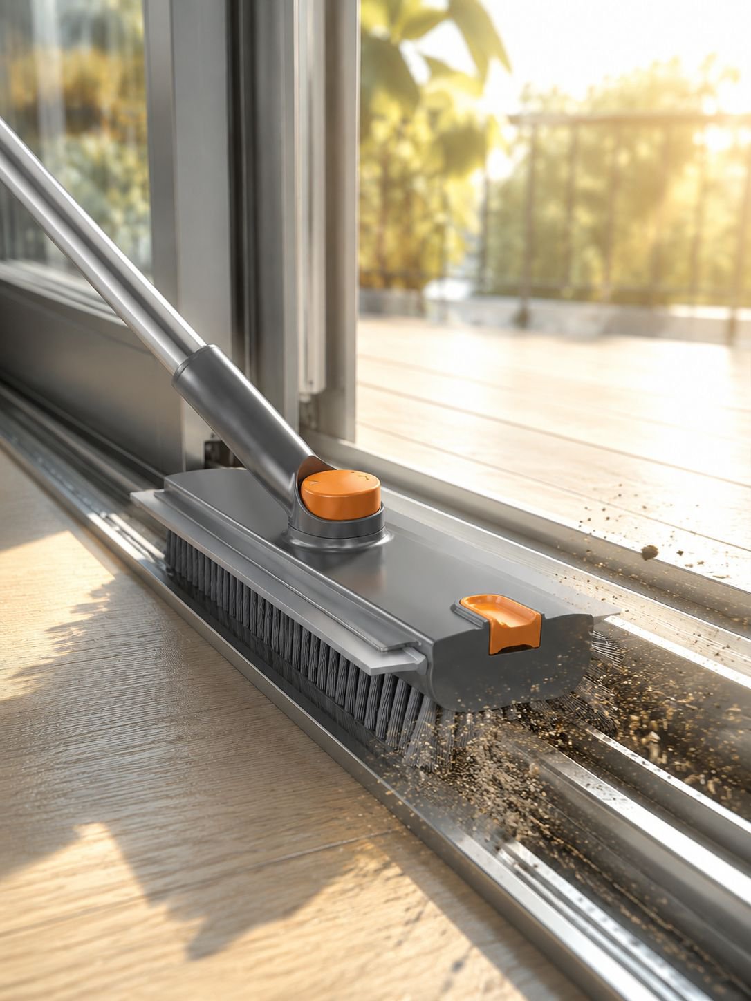 Cepillo de suelo giratorio 360 grados con diseño en V para baño