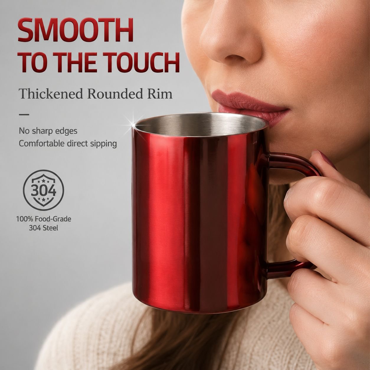 Thickened Anti-Scald Handle 304 Stainless Steel Insulated Mug