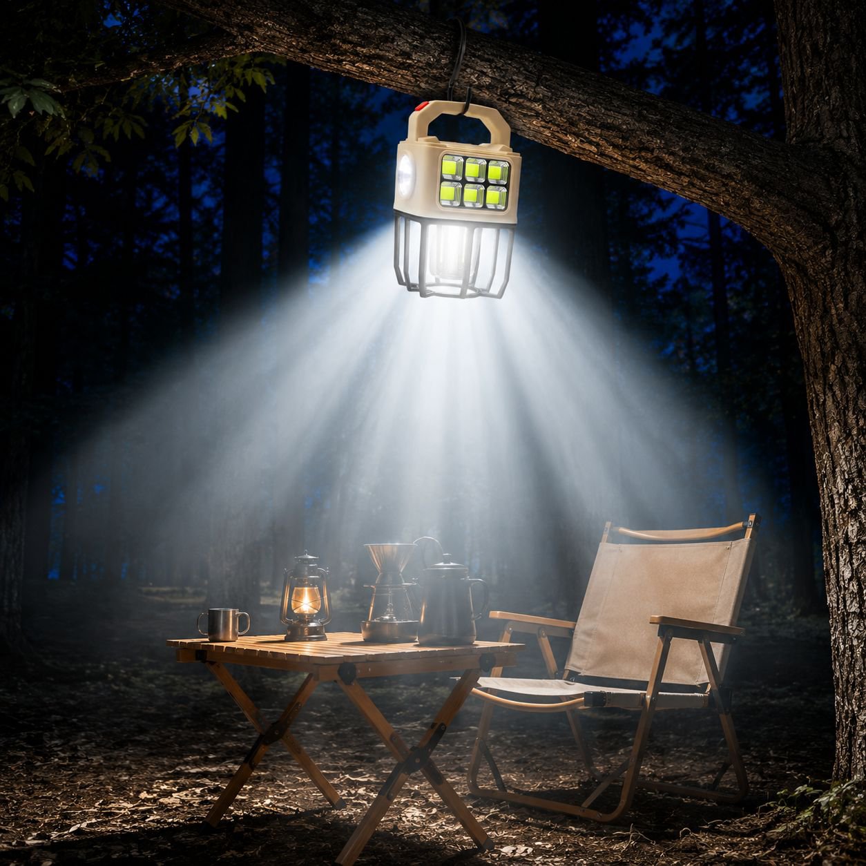 3-in-1 Solar LED Camping Lantern, Portable Multi-function Tent Light