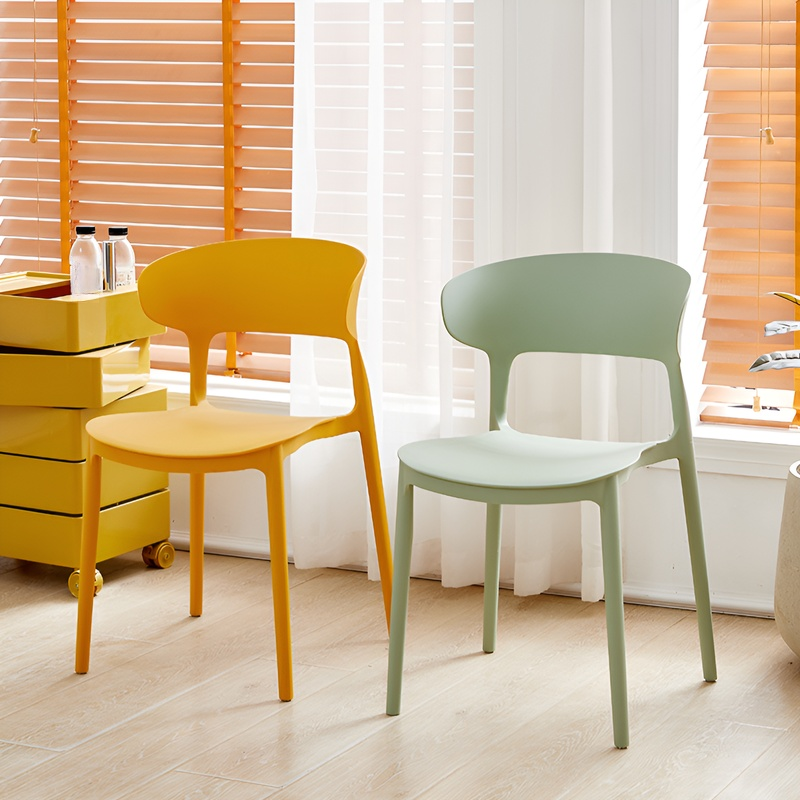 เก้าอี้พลาสติกครัวเรือนหนากลับเก้าอี้