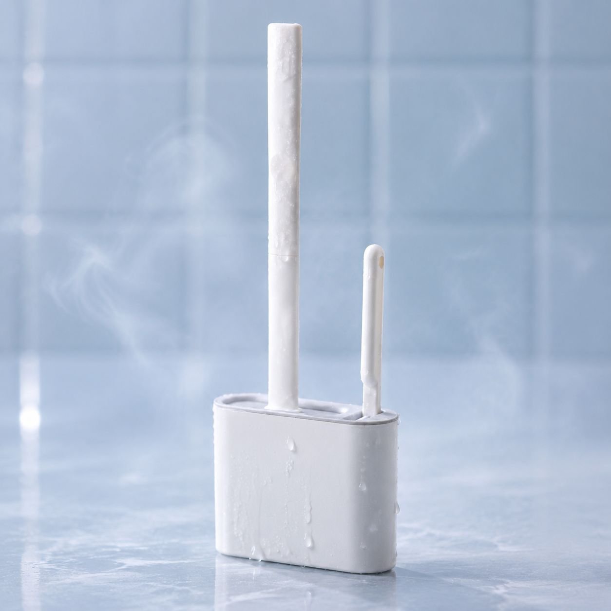 Easy to install toilet brush set with holder