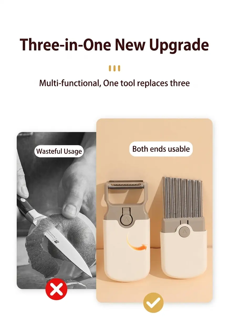 Ustensile cuisine pour trancher, couper et éplucher