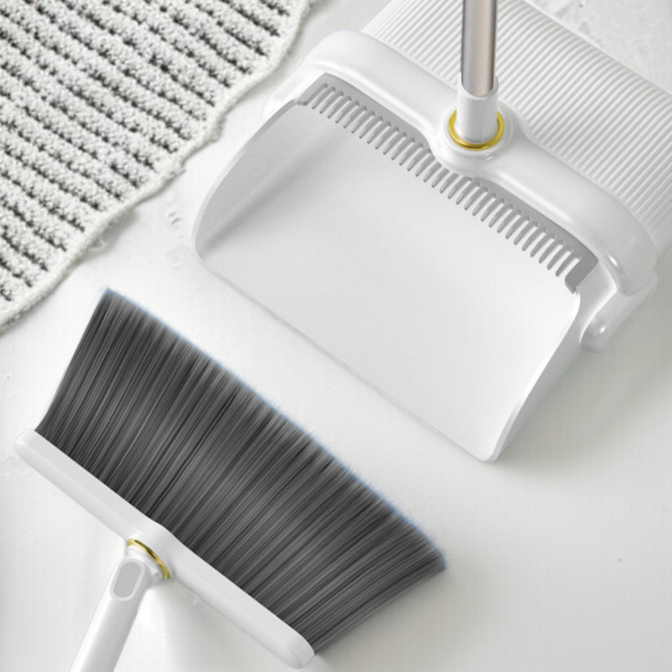 完璧な家庭用ほうきちりとりセット 太くなった長い柄の柔らかい毛の多機能掃除用具