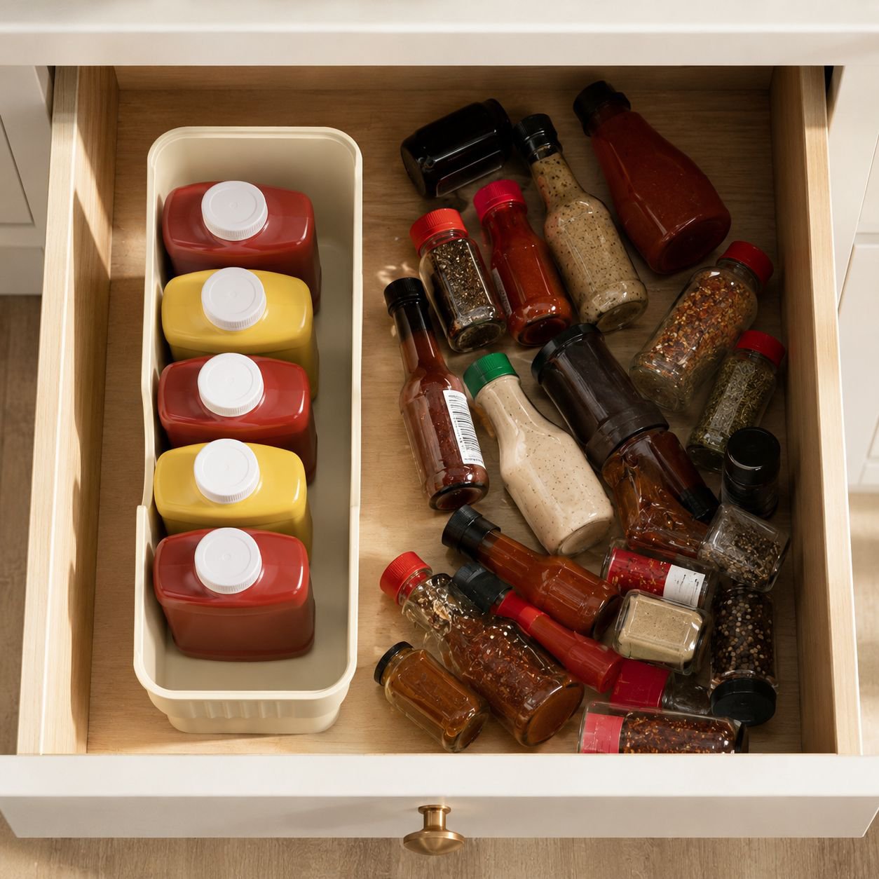 Easy-to-clean plastic kitchen rack for bottles