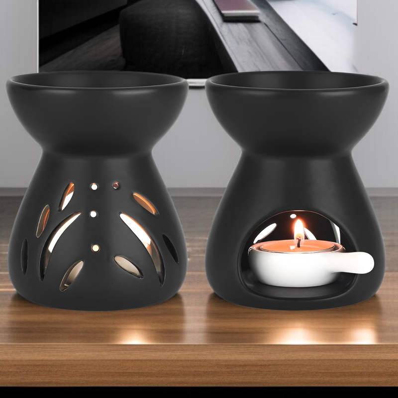 黒色陶器アロマ炉の全体写真