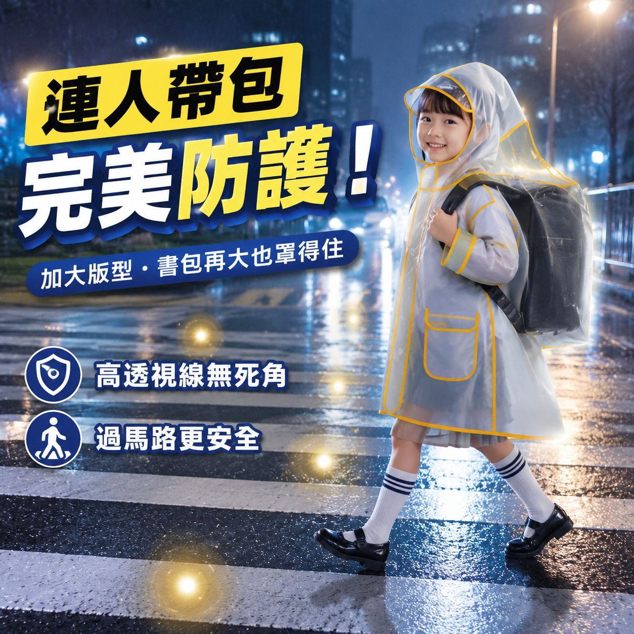 上學專用兒童防水雨衣 卡通透明加厚EVA雨披