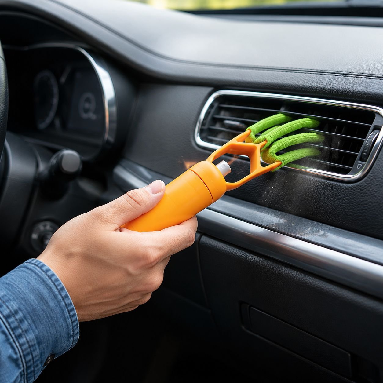 Ergonomic handle of air conditioner cleaning brush
