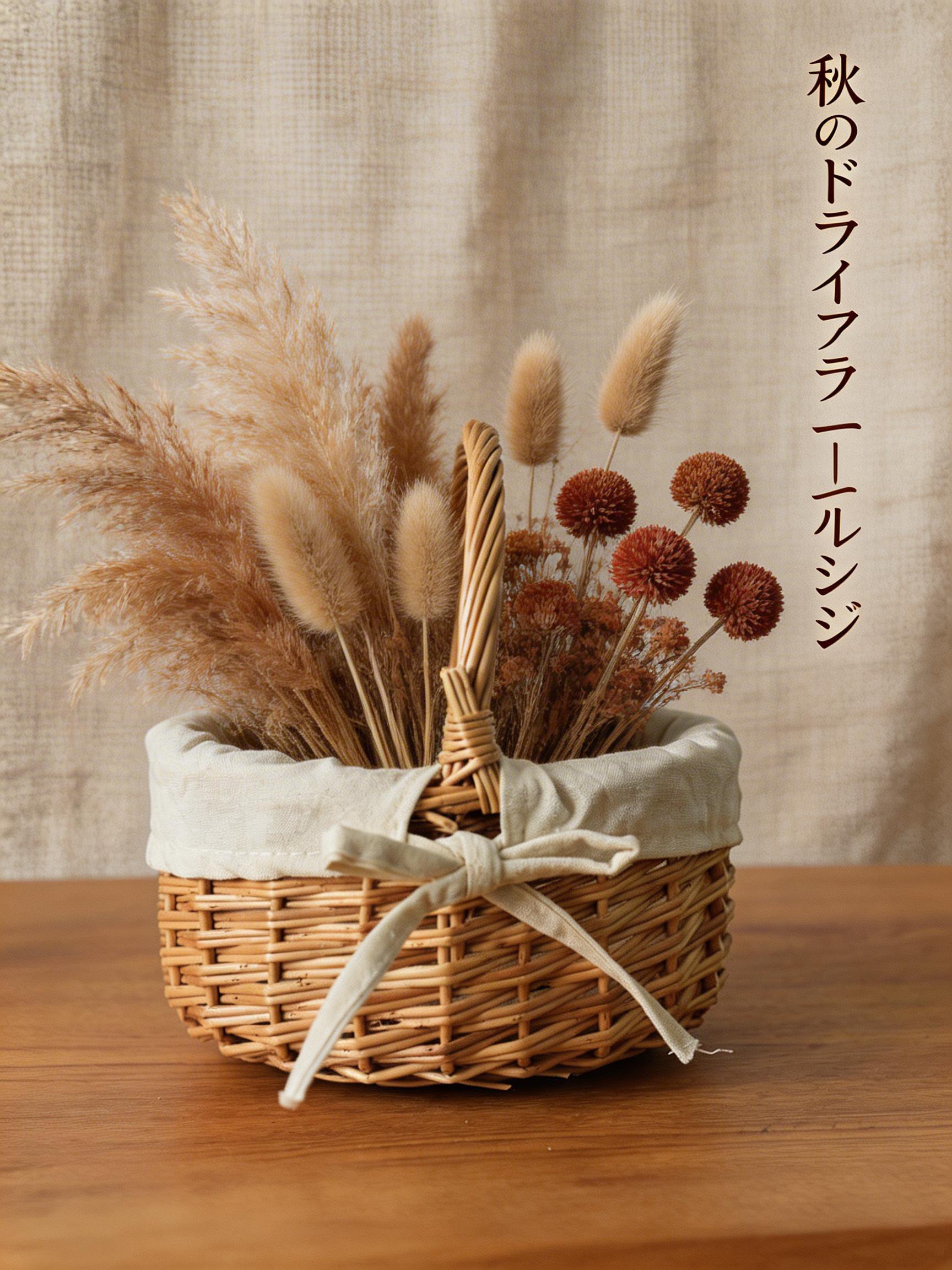 手持ちの籐製バスケット正面画像