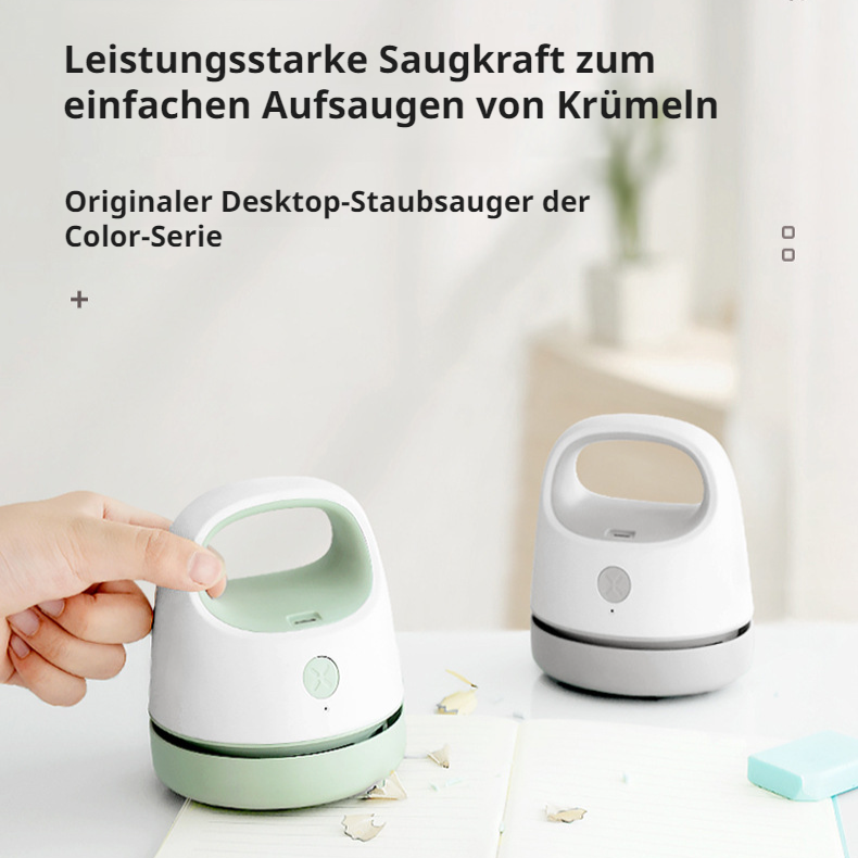 Niedlicher Cartoon-USB-Lade-Desktop-Staubsauger, kabelloser tragbarer Büro-Tastaturreiniger, Handsta