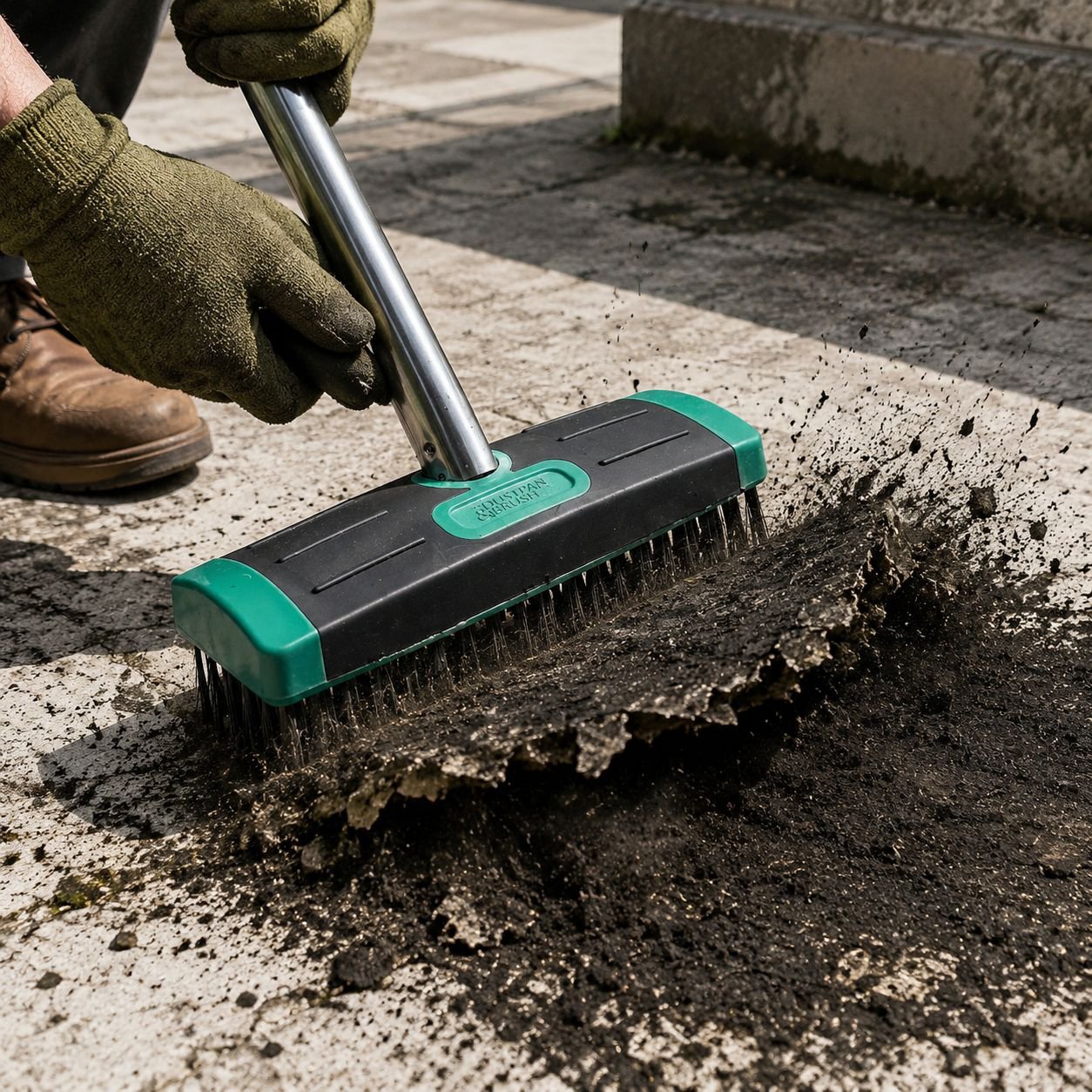 Stainless Steel Moss Removal Brush – Efficient Patio Cleaner