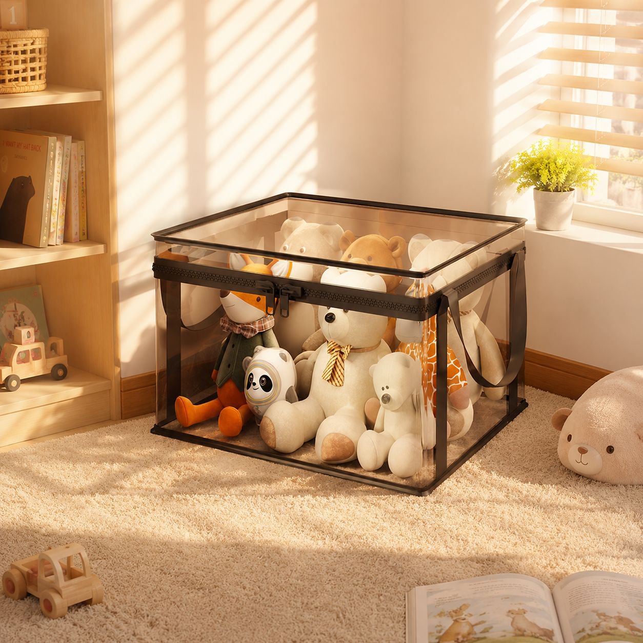 Home Organization Doll Storage Basket with Lid