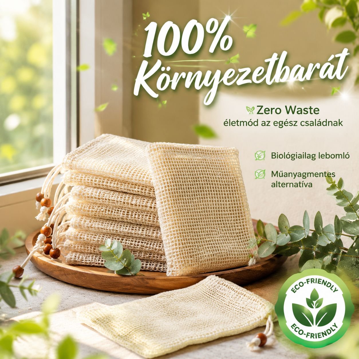 Otthoni fürdőszobai lenvászon kézműves szappanzsák, többszörös használatra, habhálós szappanzsák