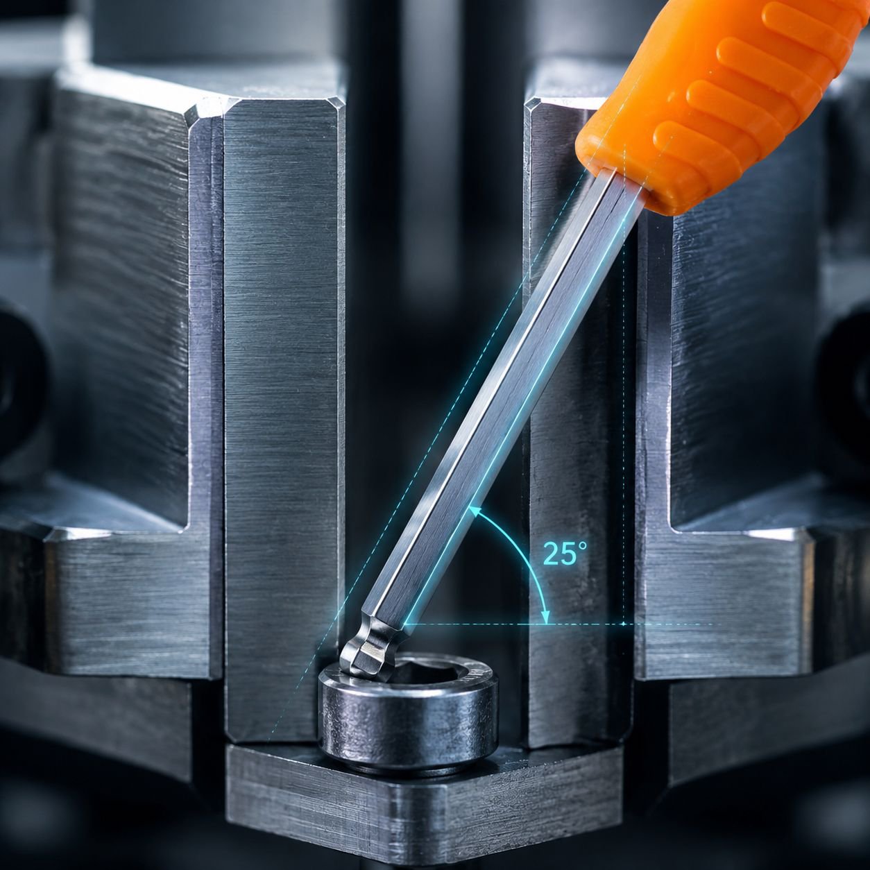 Hex key wrench set in durable storage rack