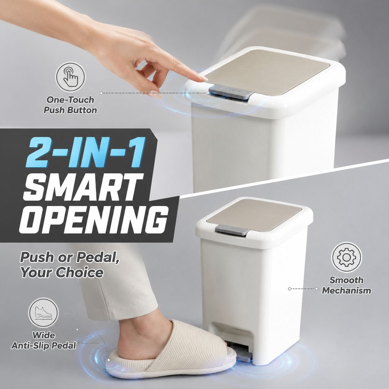 Household Odor-Proof Pedal Trash Bin with Lid