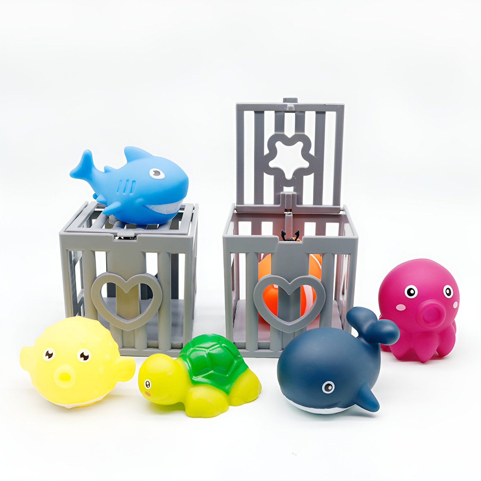 Rescue marine animals, deep-sea explorer, water play, diving cage rescue, baby swimming, grasping tr
