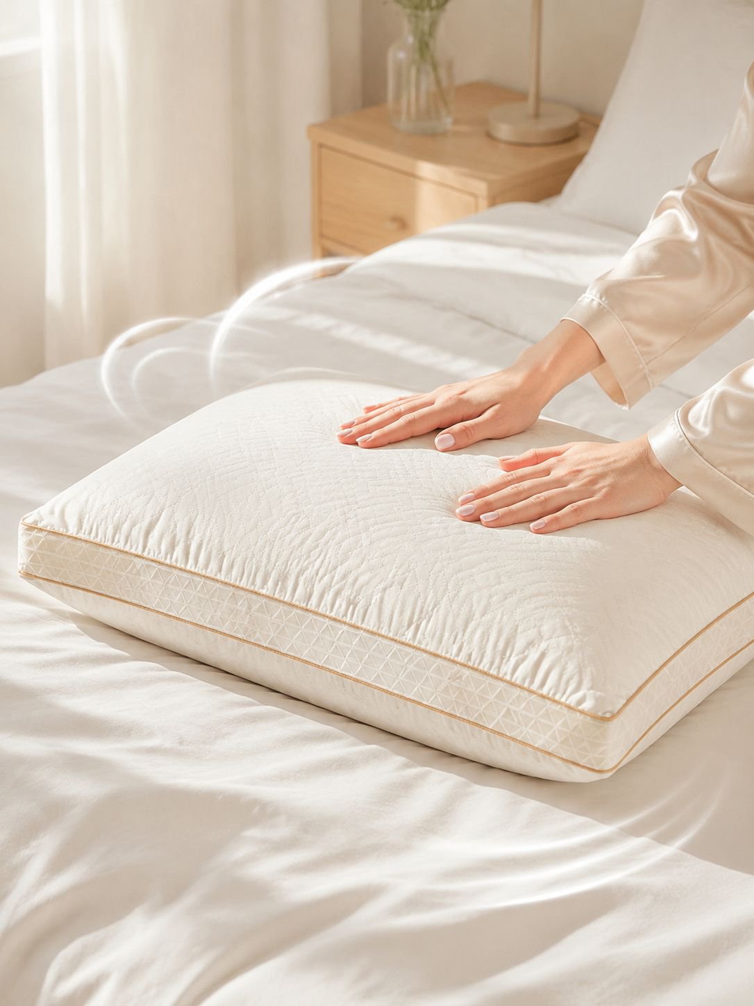 Comfortable men's pillow with whole head sleeping design