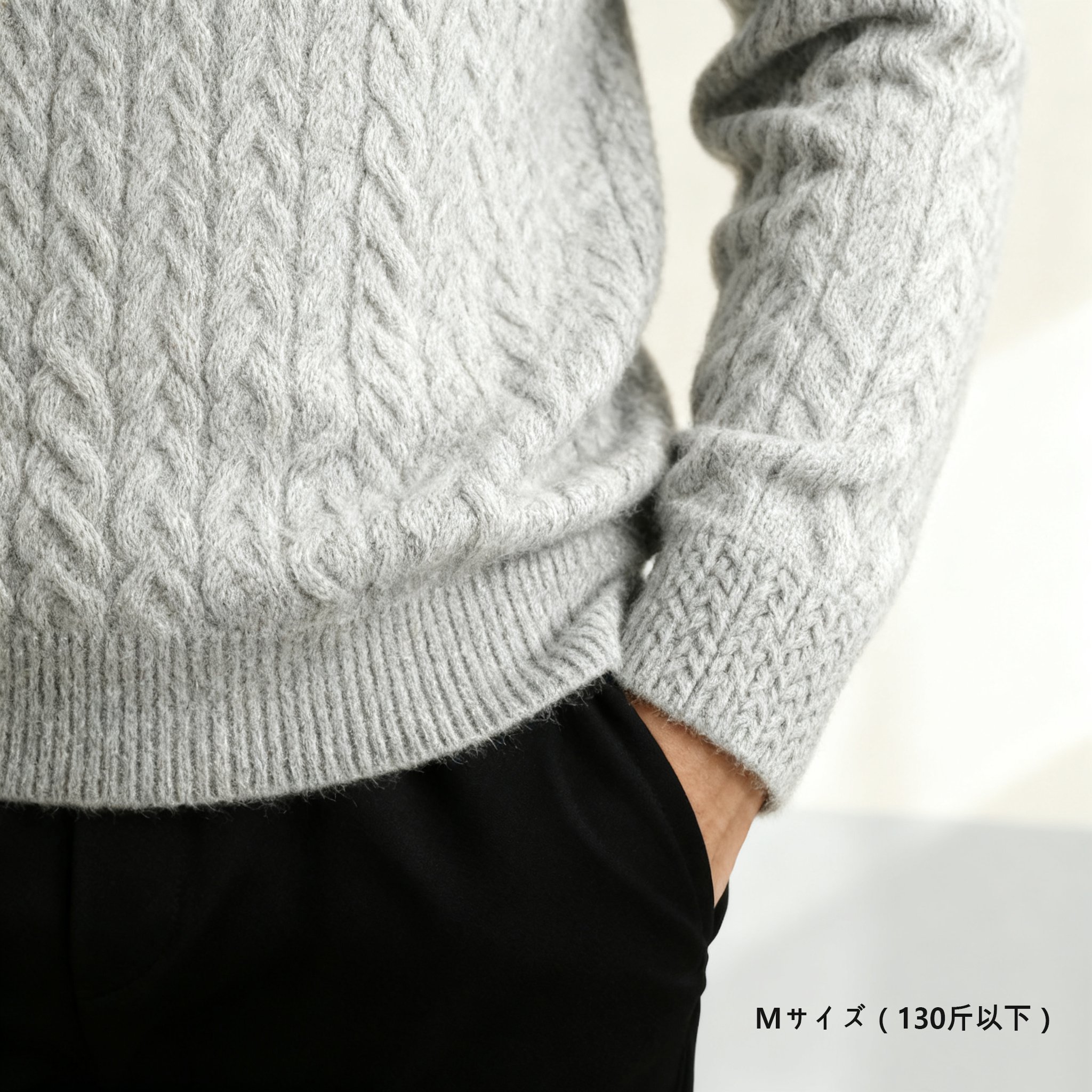 手編みセーターの編み目アップ