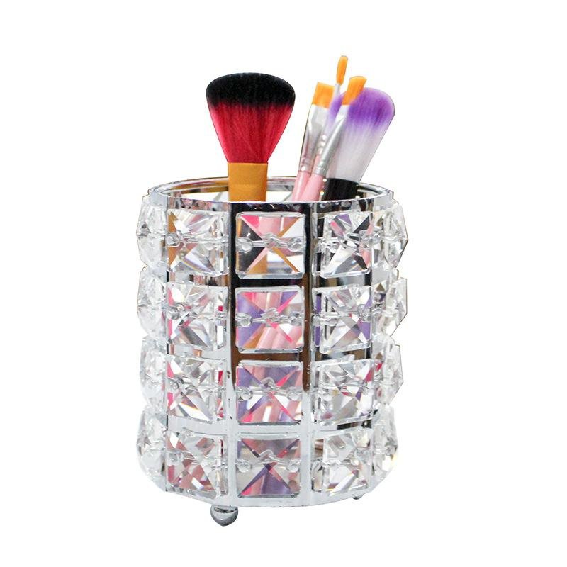 Hot sale crystal pen holder round desktop storage makeup brush holder makeup brush storage pen holde