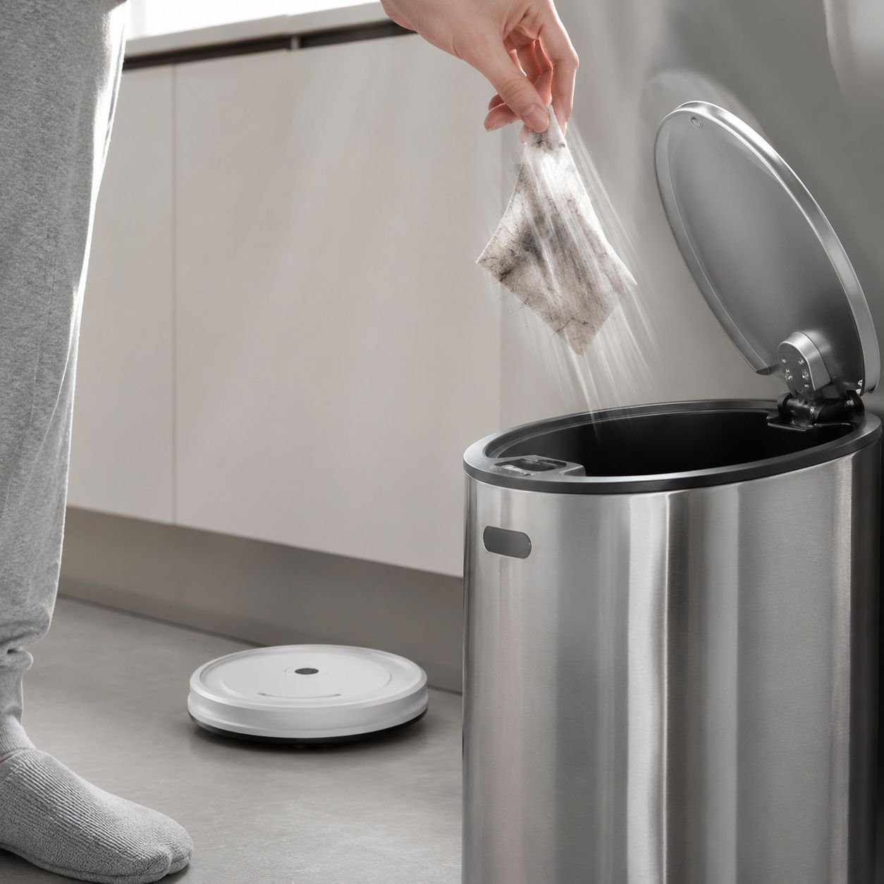 Robot vacuum navigating around obstacles on carpet
