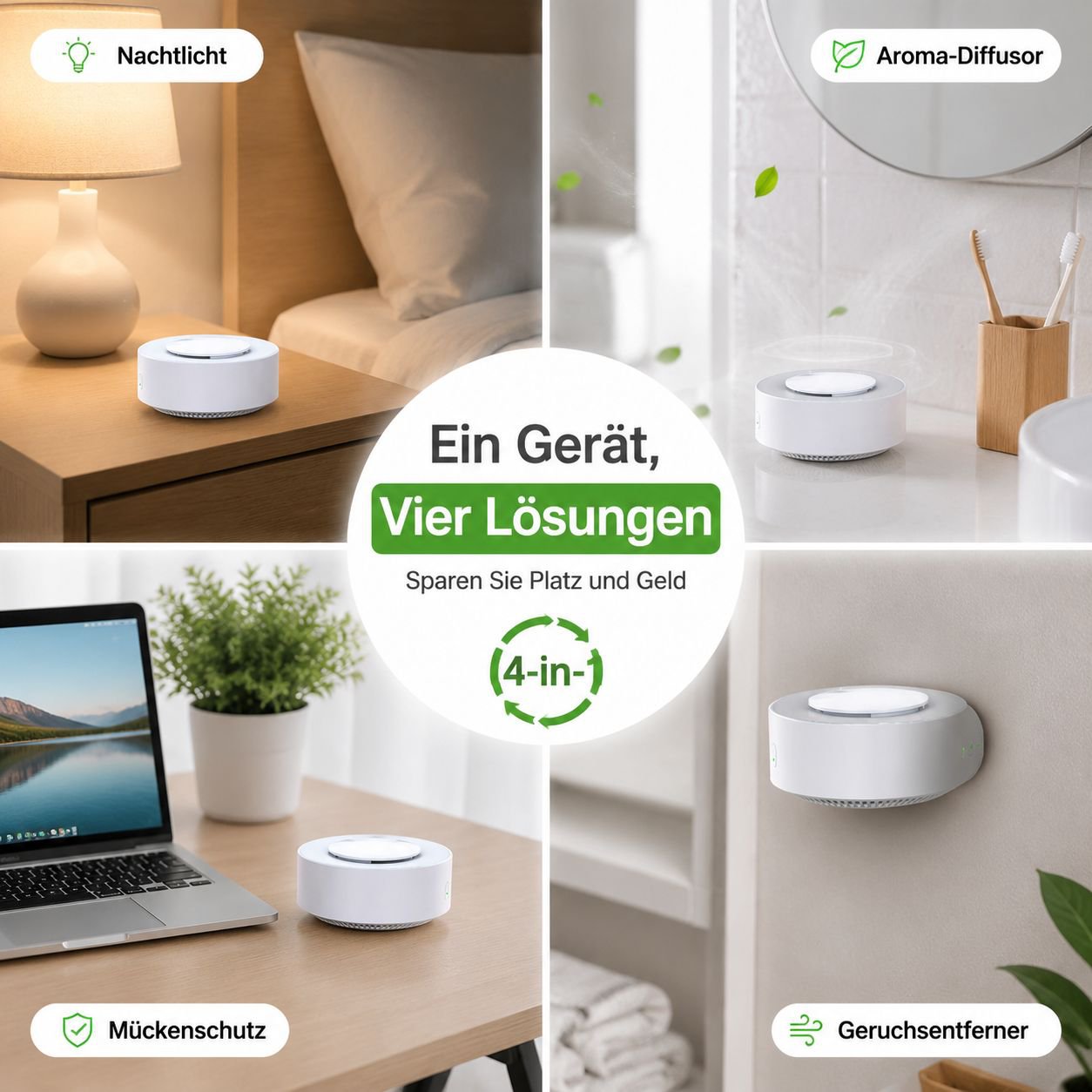 Elektrischer Diffusor mit LED-Stimmungslicht und Mückenabwehr, Raumduftgerät