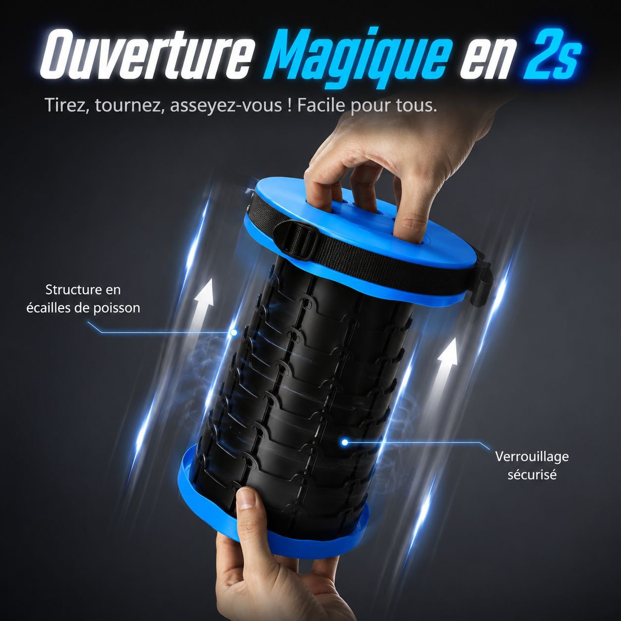 Tabouret pliant arc-en-ciel portable