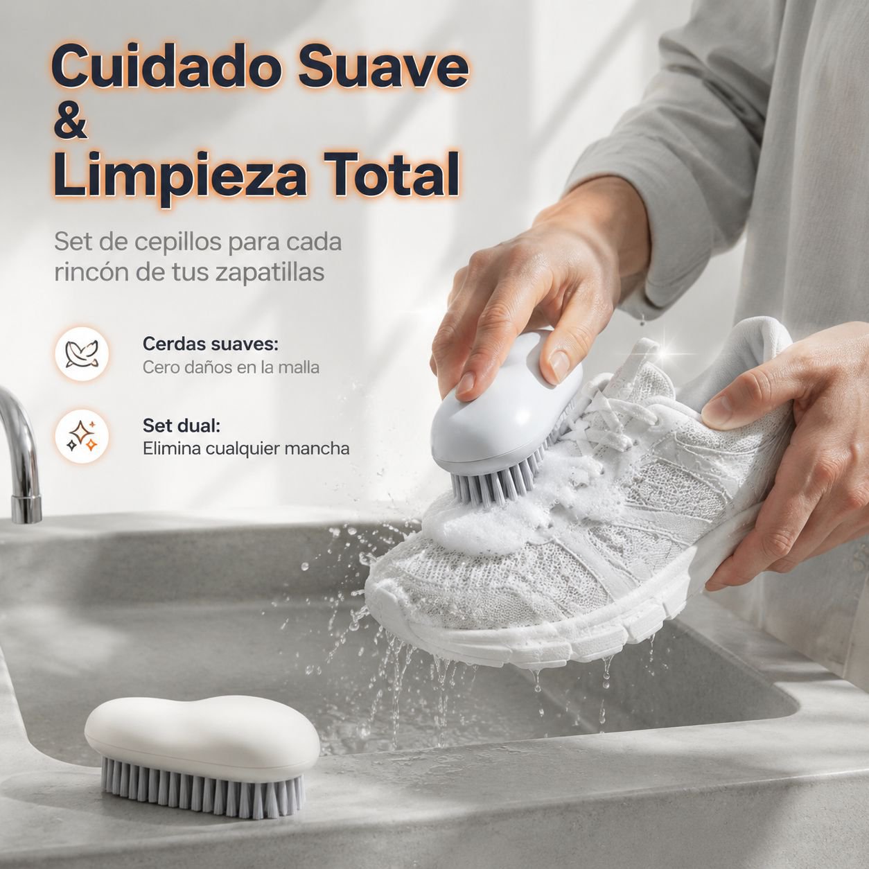 Cepillo doméstico multifuncional de cerdas suaves para limpiar zapatos